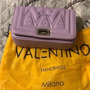 Valentino Lilac Quilted Shoulder Bag